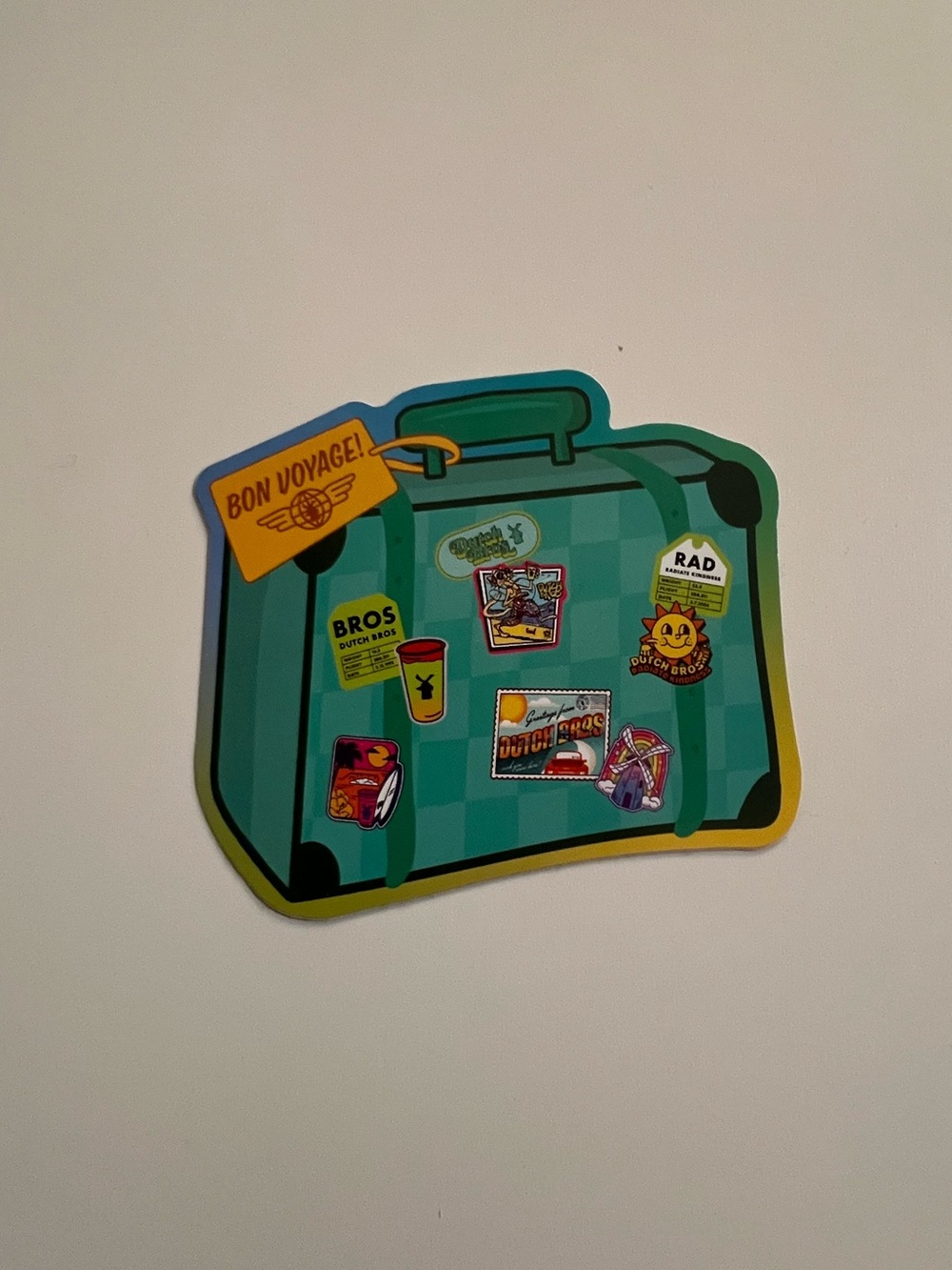 Dutch Bros Bon Voyage Suitcase Sticker